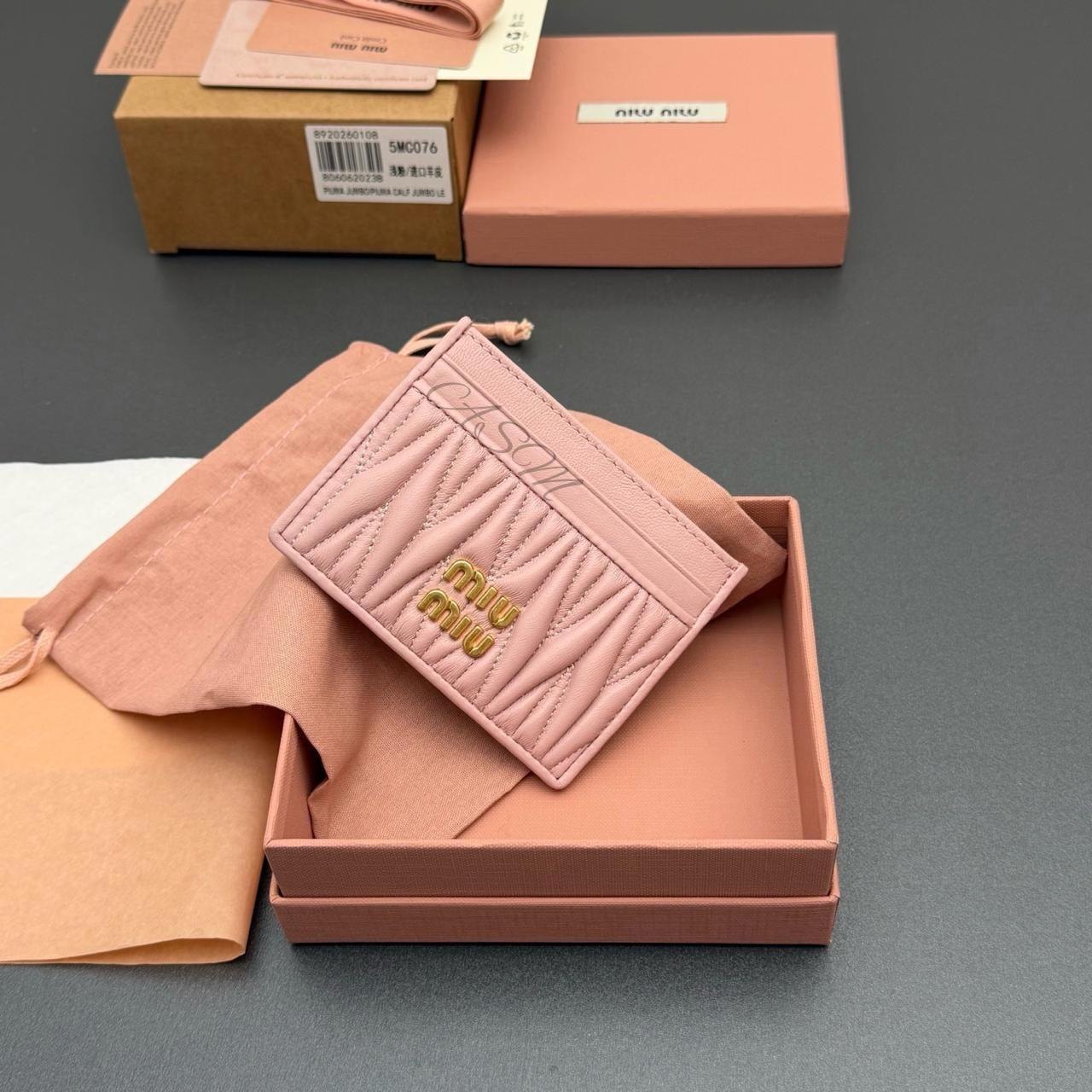 Miu Miu Matelassé Nappa Leather Card Holder