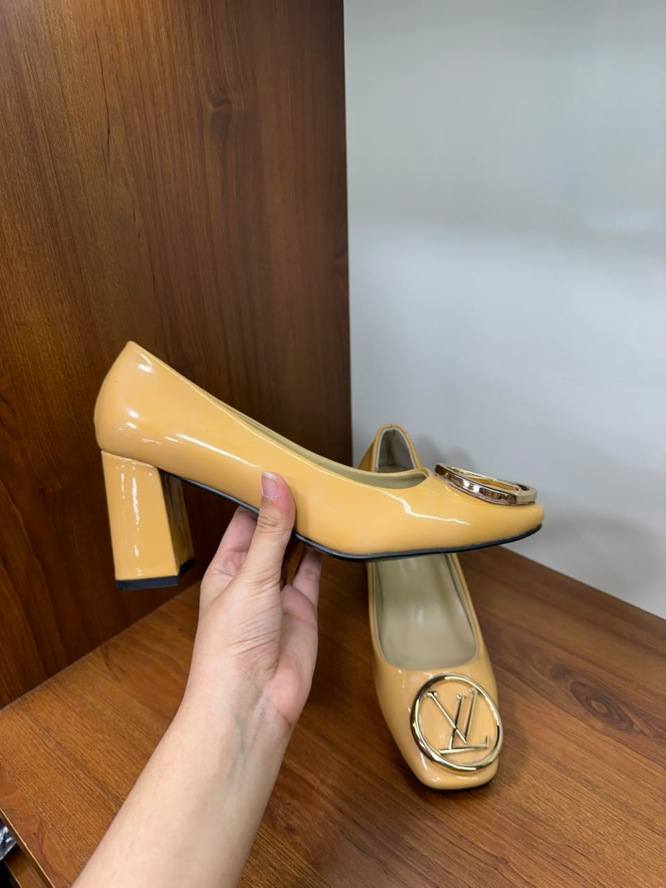 Louis Vuitton Madeleine Block Heel Pumps