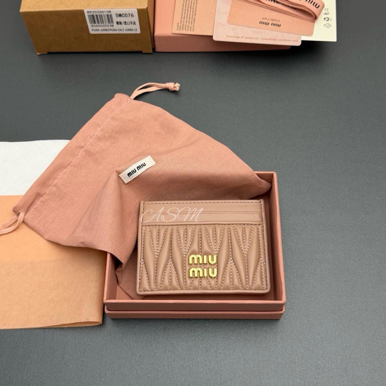 Miu Miu Matelassé Nappa Leather Card Holder