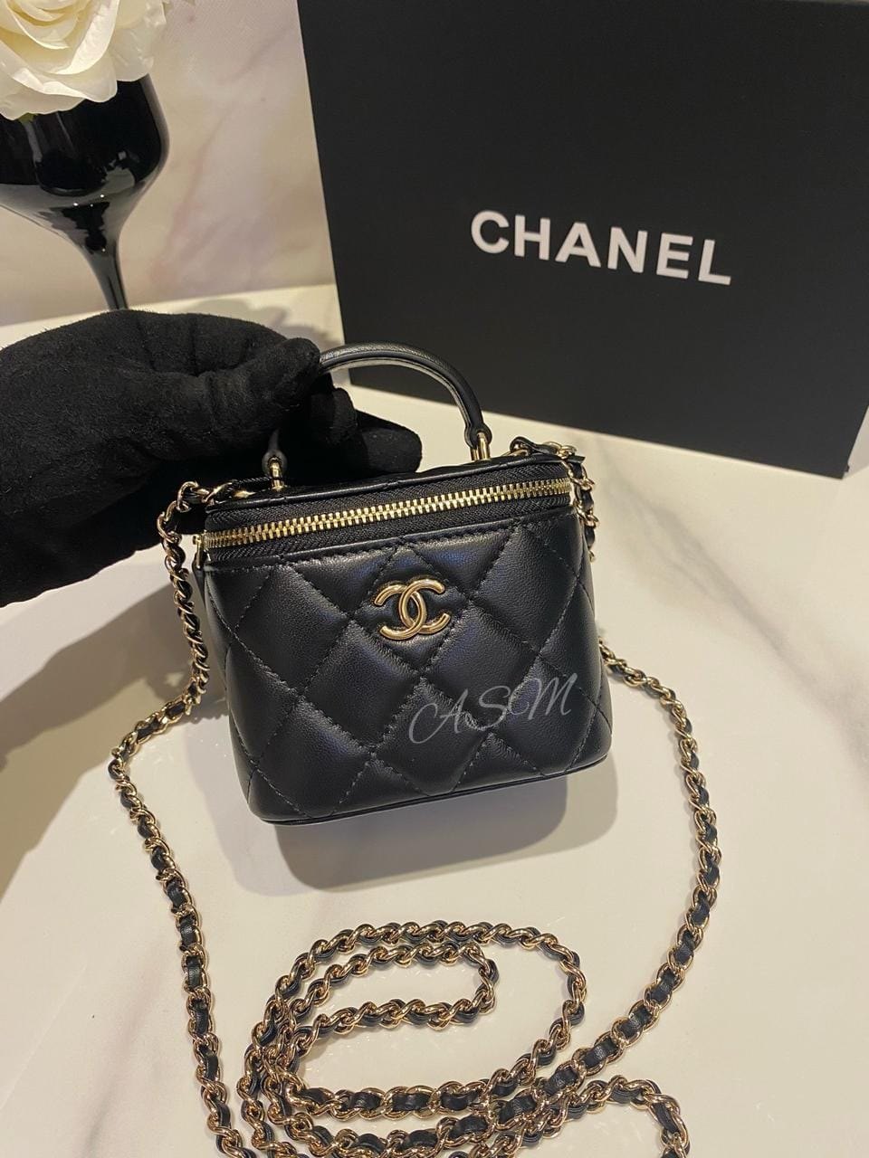 Chanel Top Handle Mini Vanity Case with Chain