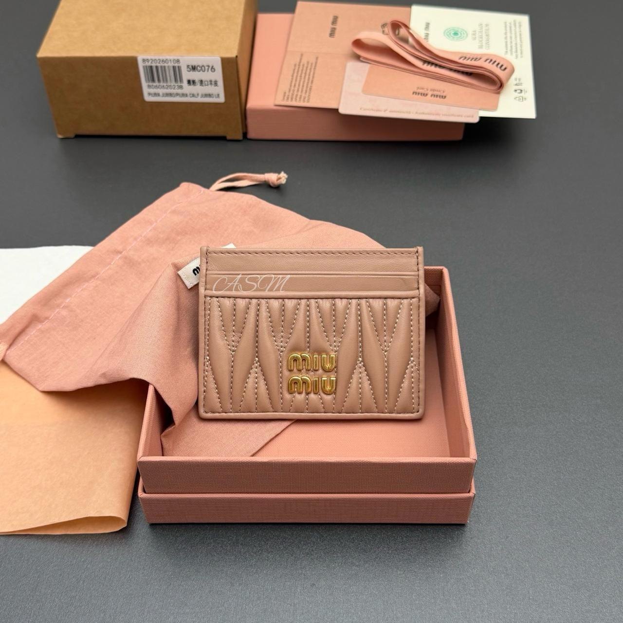 Miu Miu Matelassé Nappa Leather Card Holder