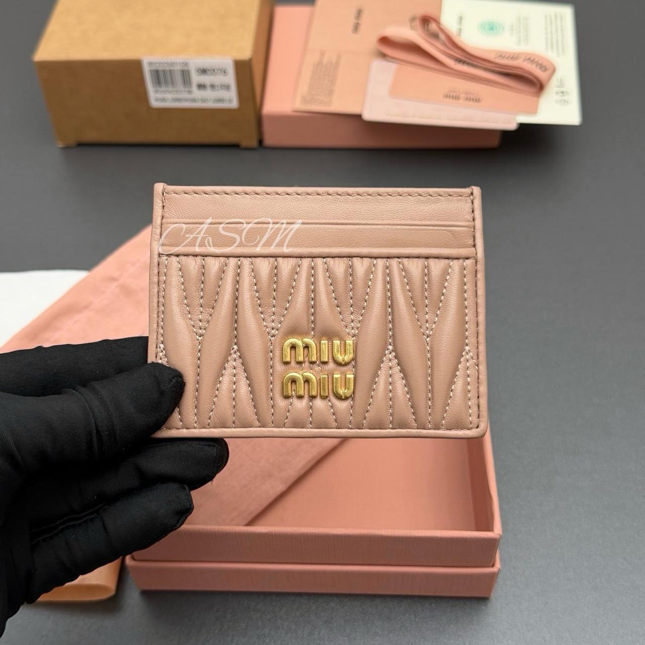 Miu Miu Matelassé Nappa Leather Card Holder