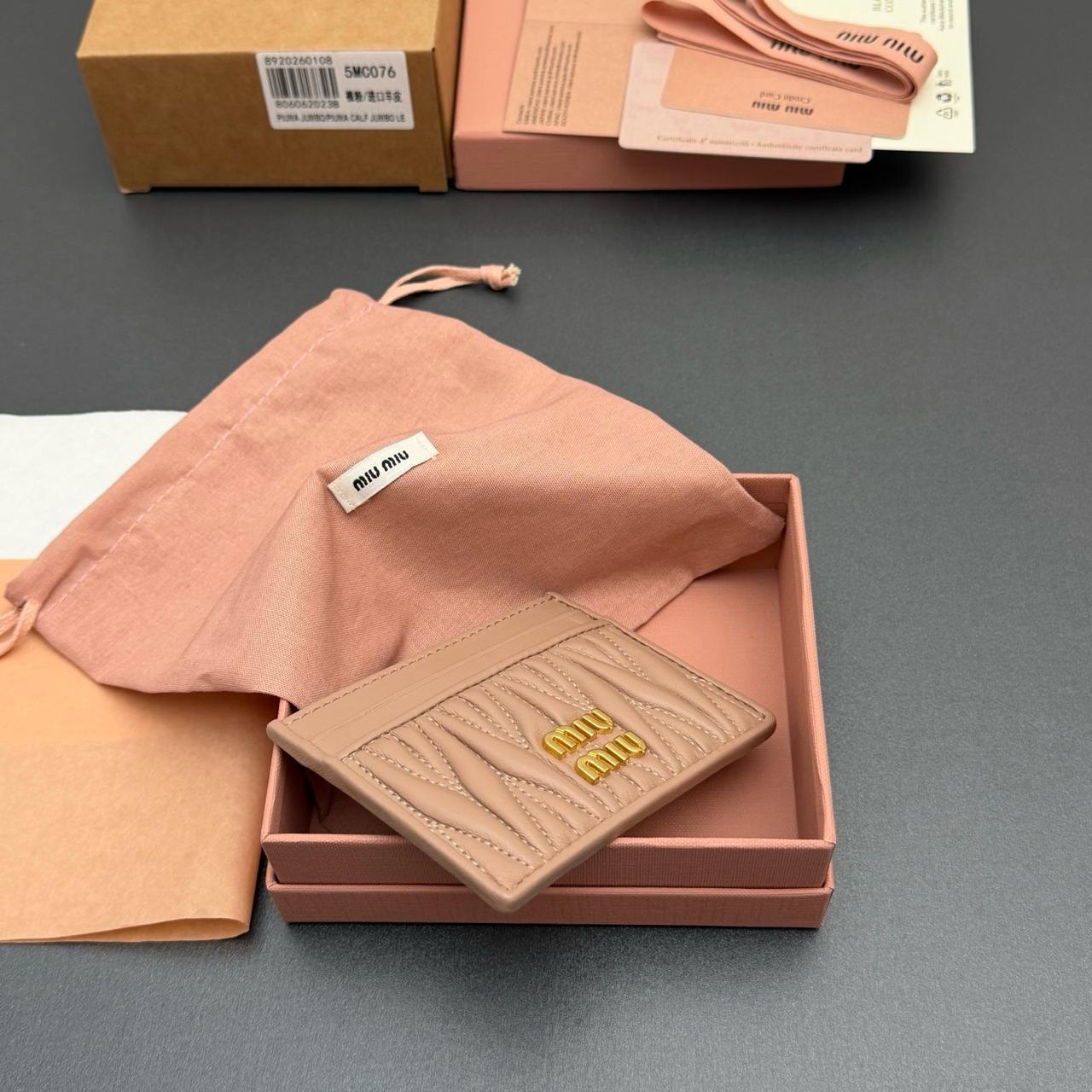 Miu Miu Matelassé Nappa Leather Card Holder