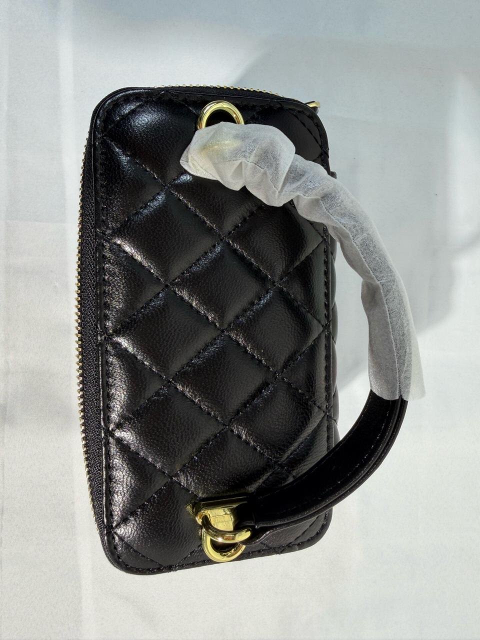 Chanel Lambskin Quilted Rectangular Vanity Case with Pearl Crush