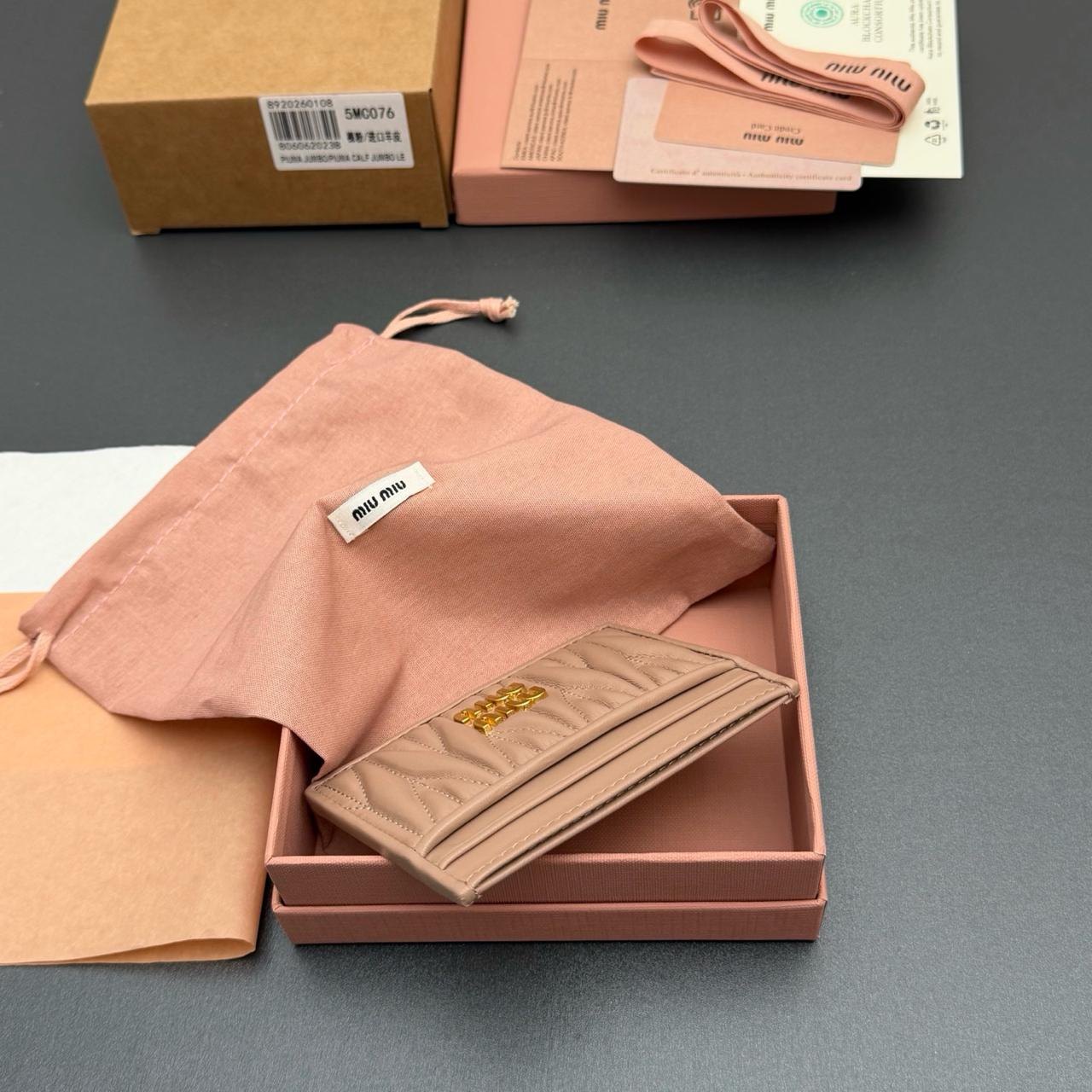 Miu Miu Matelassé Nappa Leather Card Holder