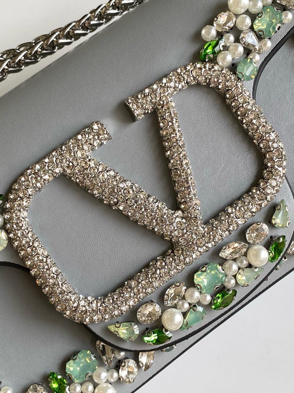 Valentino Garavani Small Jeweled Locò Shoulder Bag