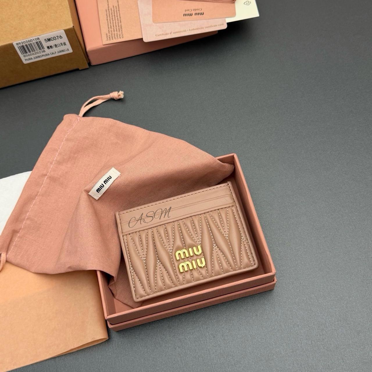 Miu Miu Matelassé Nappa Leather Card Holder