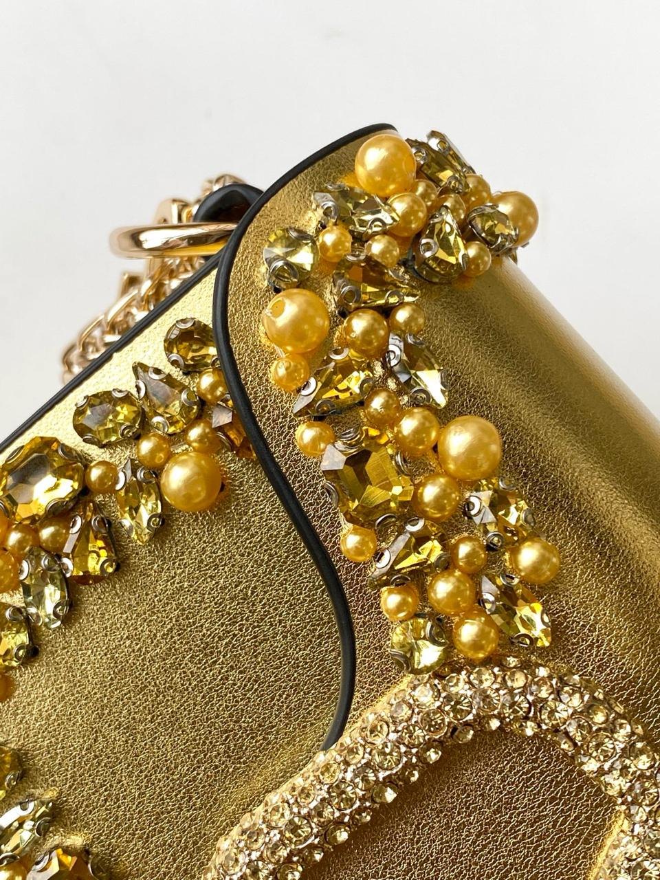 Valentino Garavani Small Jeweled Locò Shoulder Bag