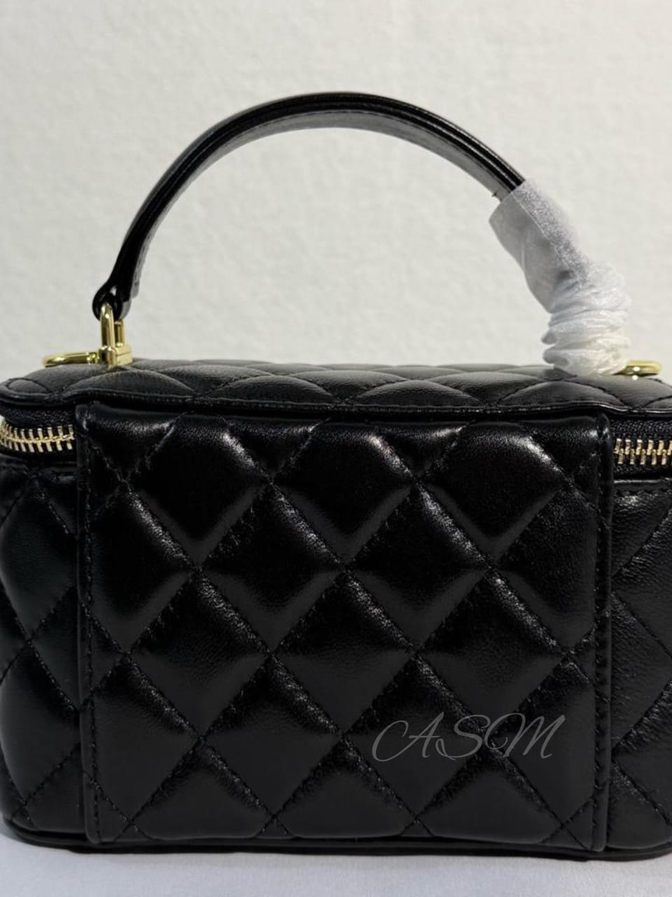 Chanel Lambskin Quilted Rectangular Vanity Case with Pearl Crush