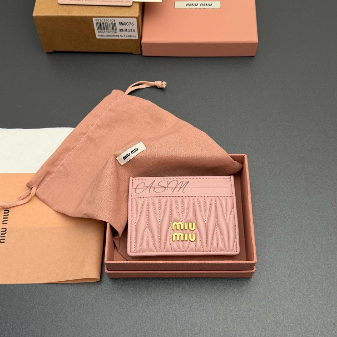 Miu Miu Matelassé Nappa Leather Card Holder