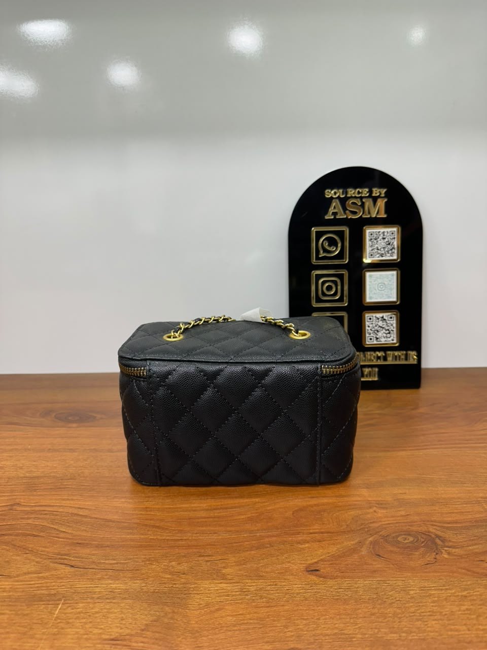 Chanel Classic Vanity Case with Chain in Caviar Leather