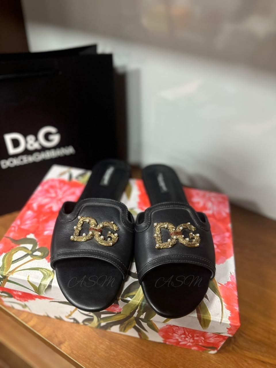 Dolce & Gabbana DG Amore Flat Slide Sandals