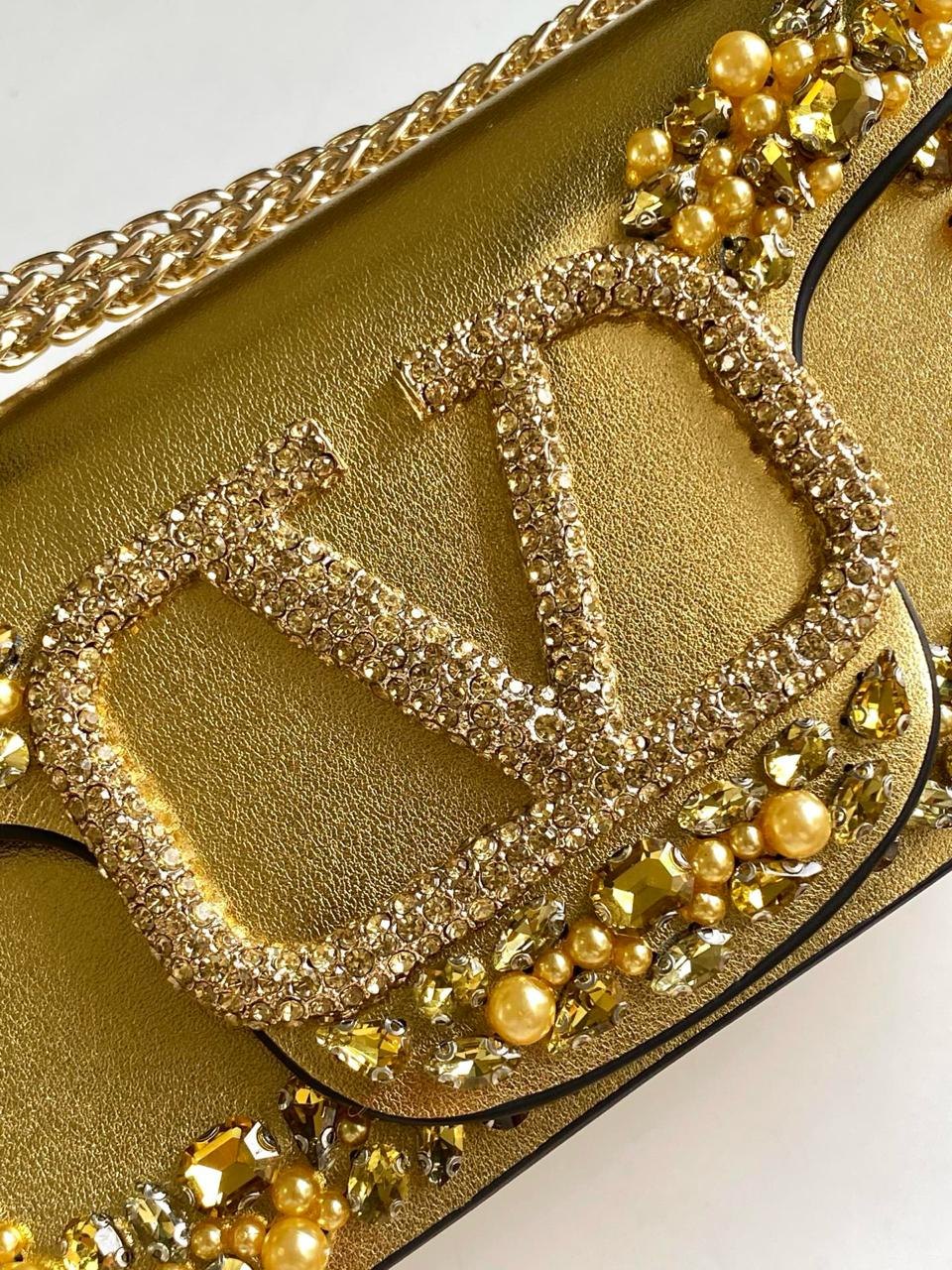 Valentino Garavani Small Jeweled Locò Shoulder Bag