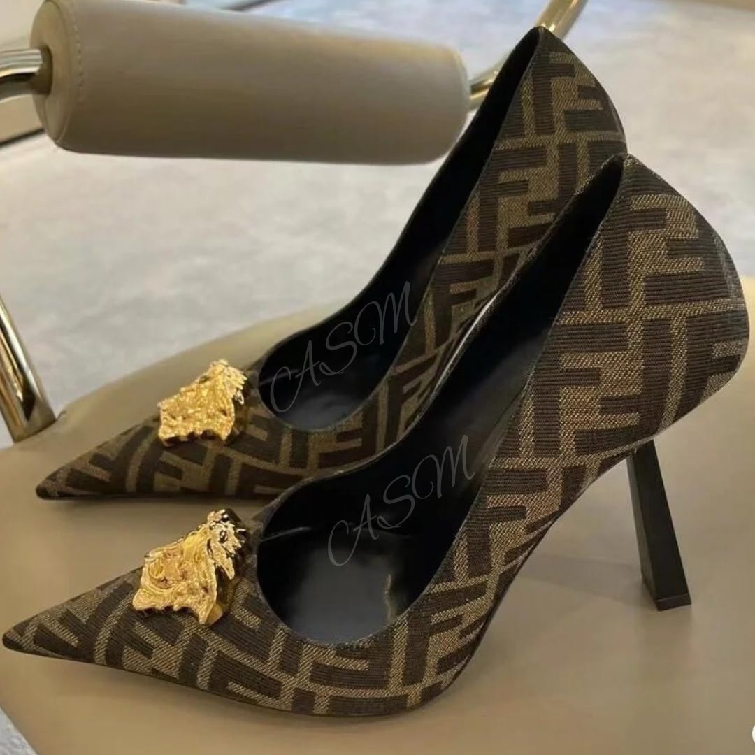 Fendi x Versace Fendace Monogram Jacquard Medusa Pumps