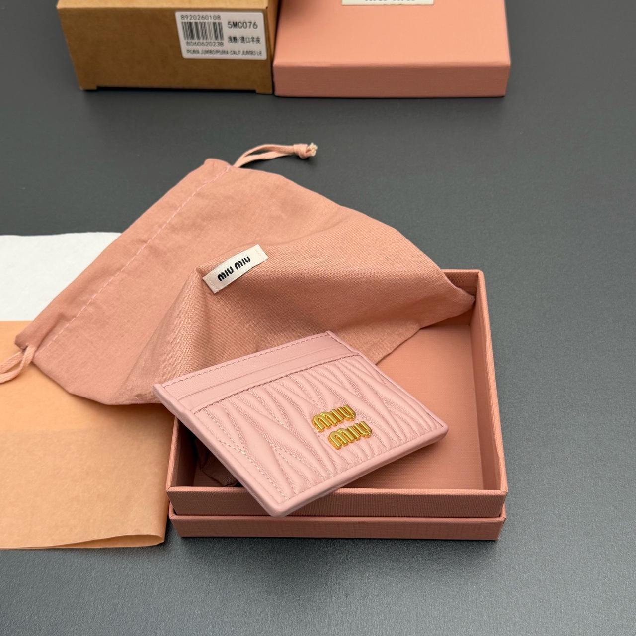 Miu Miu Matelassé Nappa Leather Card Holder