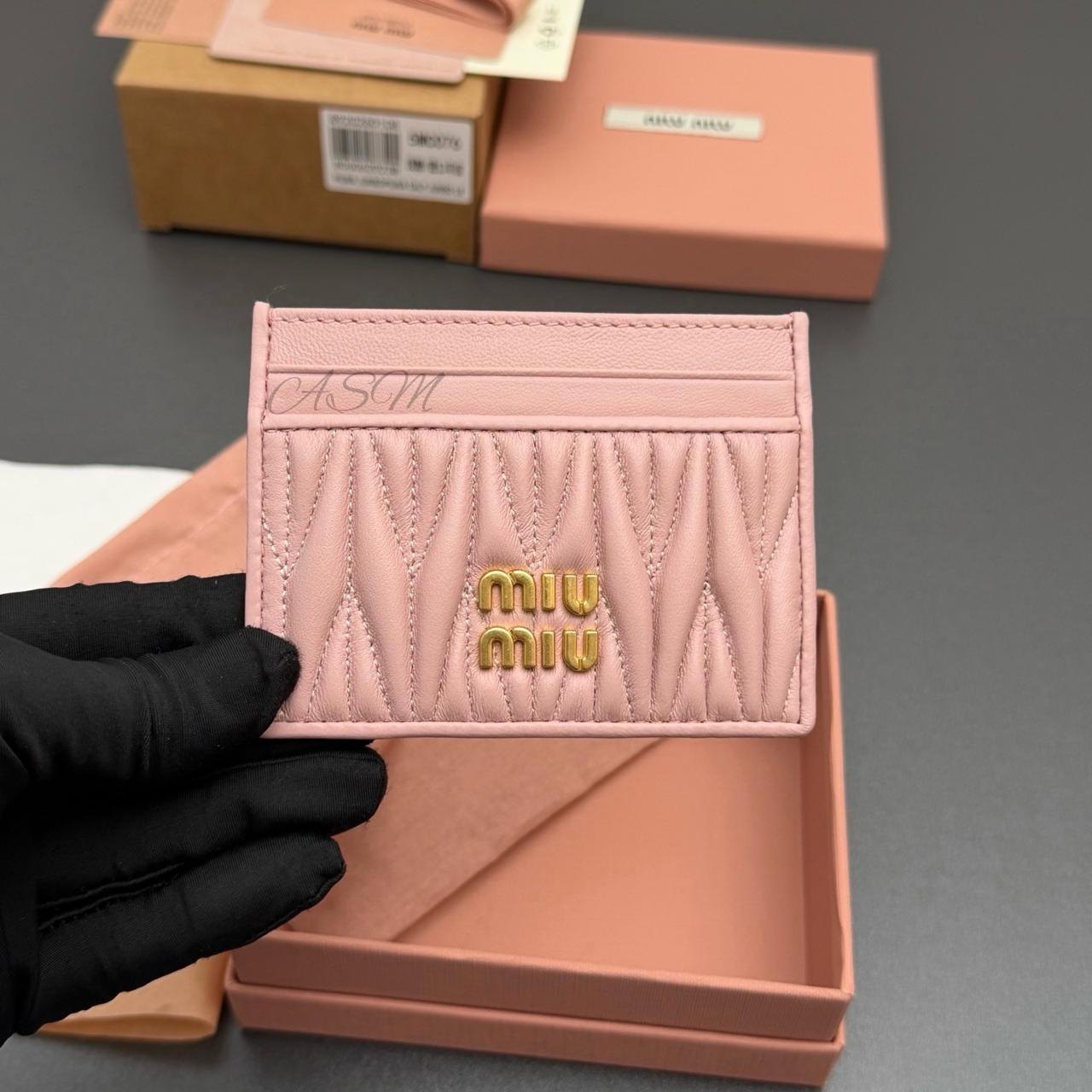 Miu Miu Matelassé Nappa Leather Card Holder