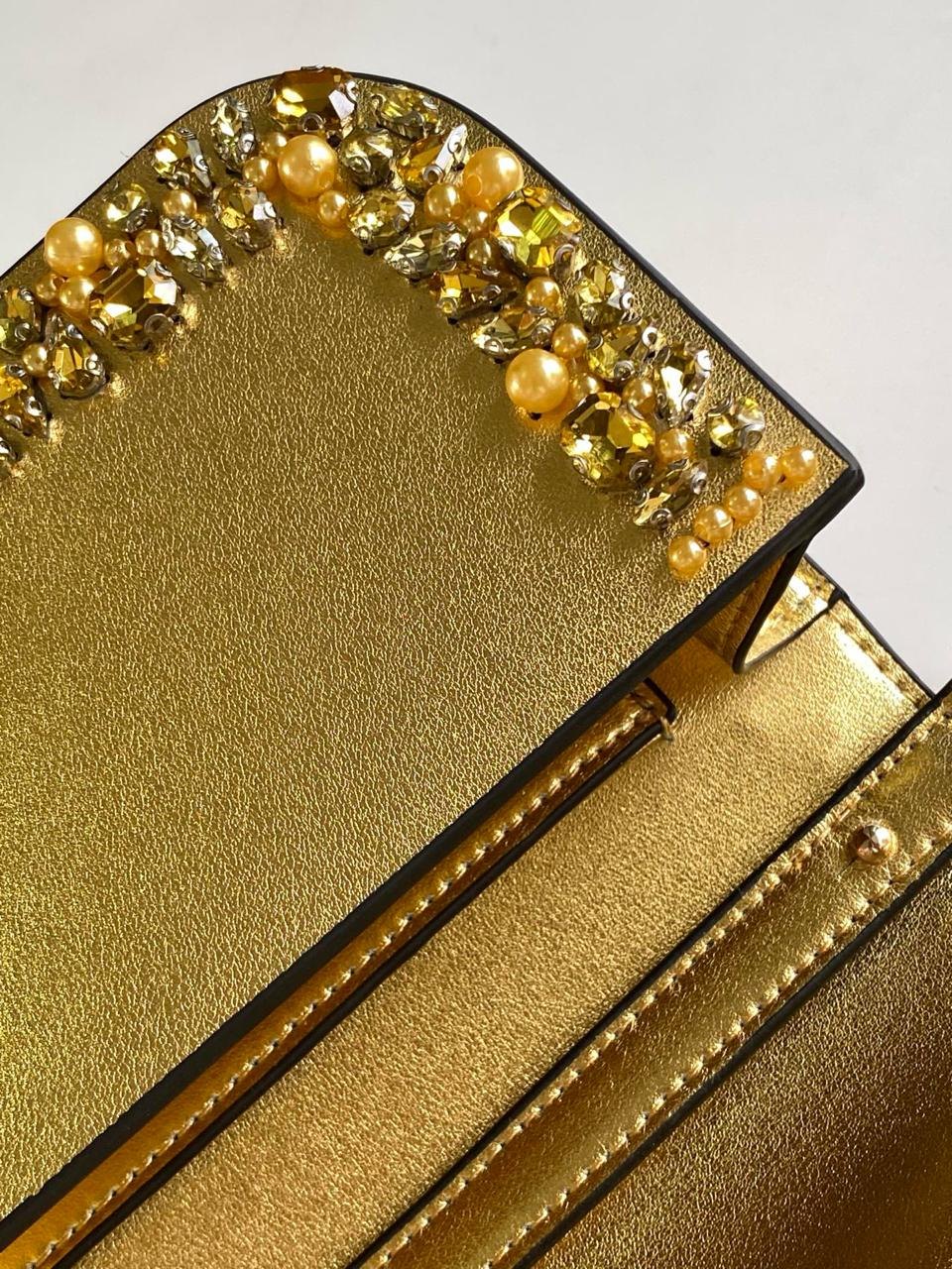 Valentino Garavani Small Jeweled Locò Shoulder Bag