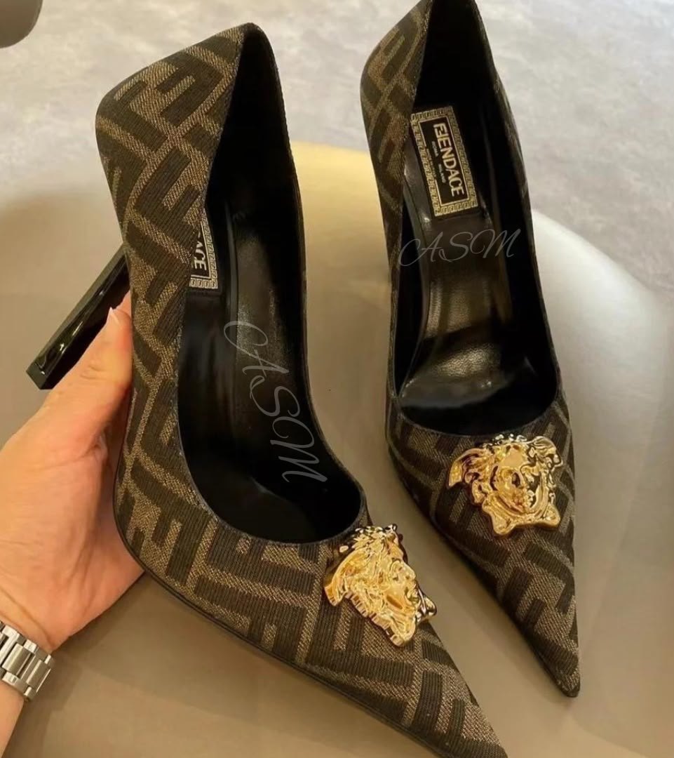 Fendi x Versace Fendace Monogram Jacquard Medusa Pumps