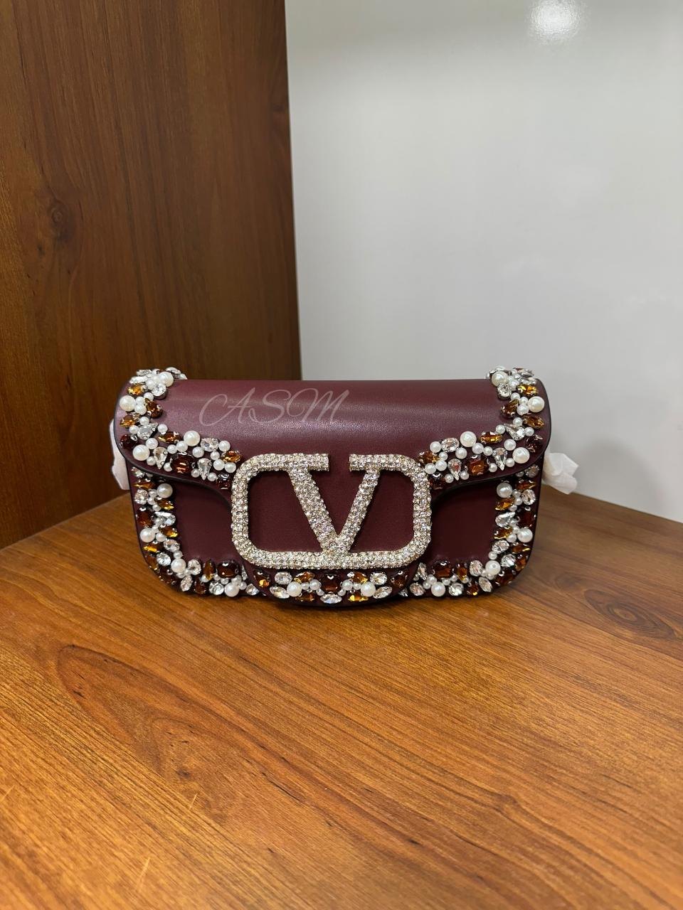 Valentino Garavani Small Jeweled Locò Shoulder Bag